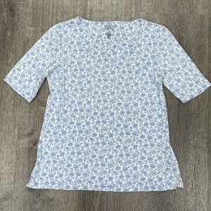 Croft & Barrow Blue Floral Women's Top